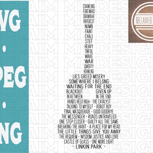 Linkin Park guitar shaped SVG,JPEG, and PNG file