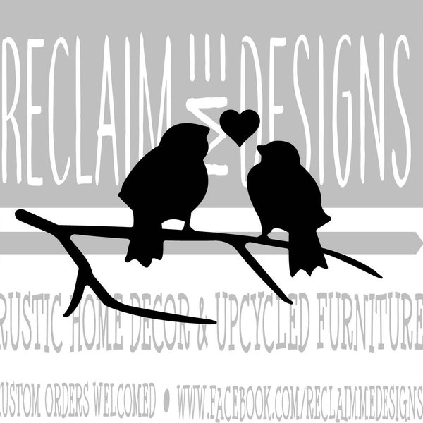 Love birds on a branch SVG,PNG, and JPEG file