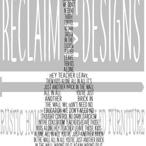 Guitar word art file SVG,PNG and JPEG file Another brick in the wall.