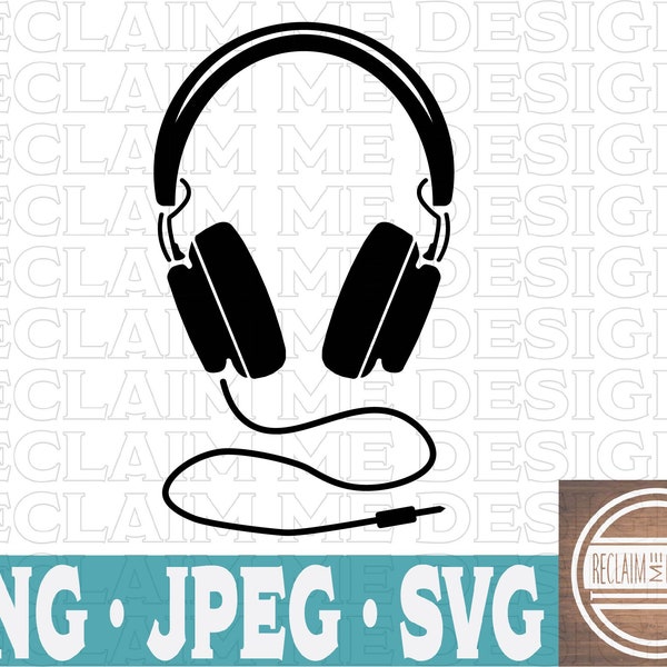 Headphones SVG,PNG, and JPEG file