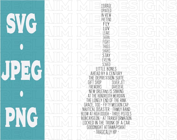 Tragically Hip Guitar Shaped Svg Png And Jpeg File