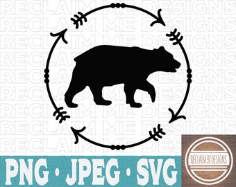 Bear with circle arrows SVG,PNG, and JPEG file