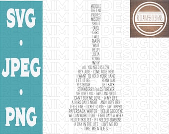 The Beatles Guitar Shaped SVG,JPEG, and PNG file