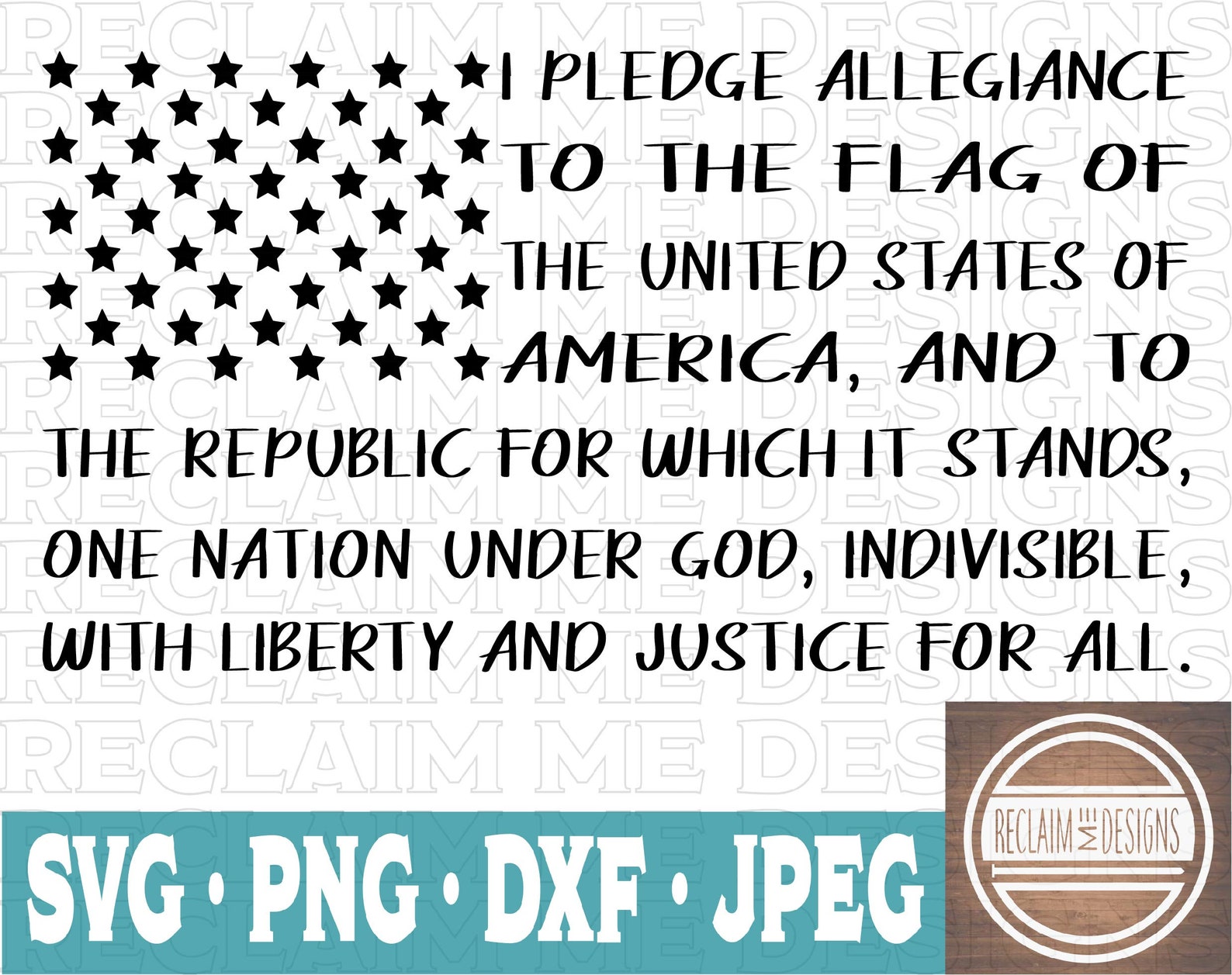 I Pledge Allegiance Flag Svg,dxf,jpeg, and PNG File - Etsy