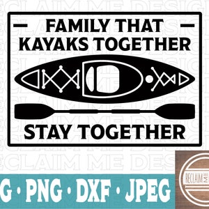 Famille qui fait du kayak ensemble Fichier SVG, PNG, JPEG et DXf