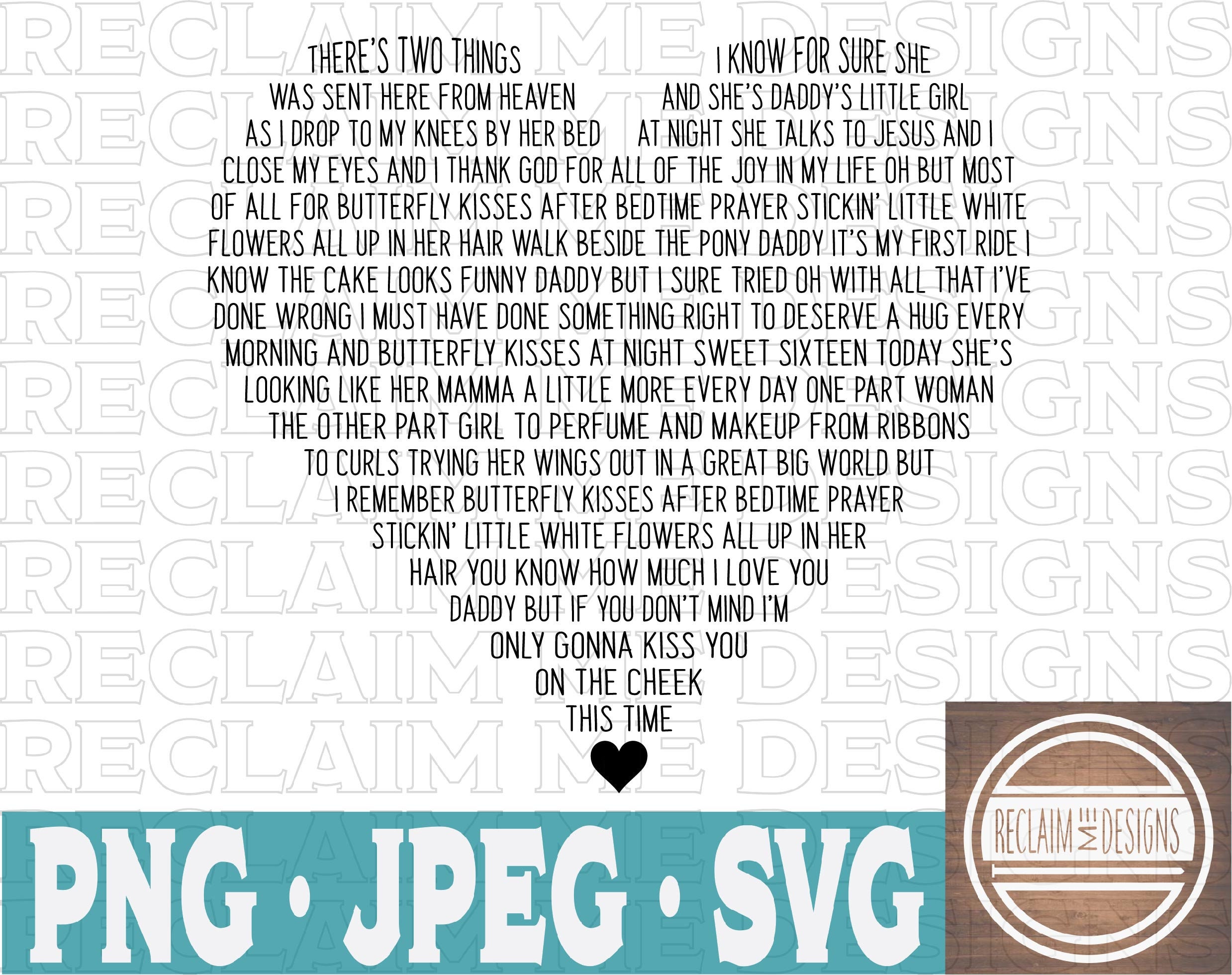 Butterfly Kisses Heart Shaped SVGJPEG and PNG File Etsy