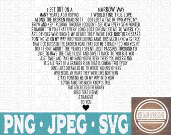 God Bless the broken Road Heart shaped word art PNGJPEG,, and SVG file