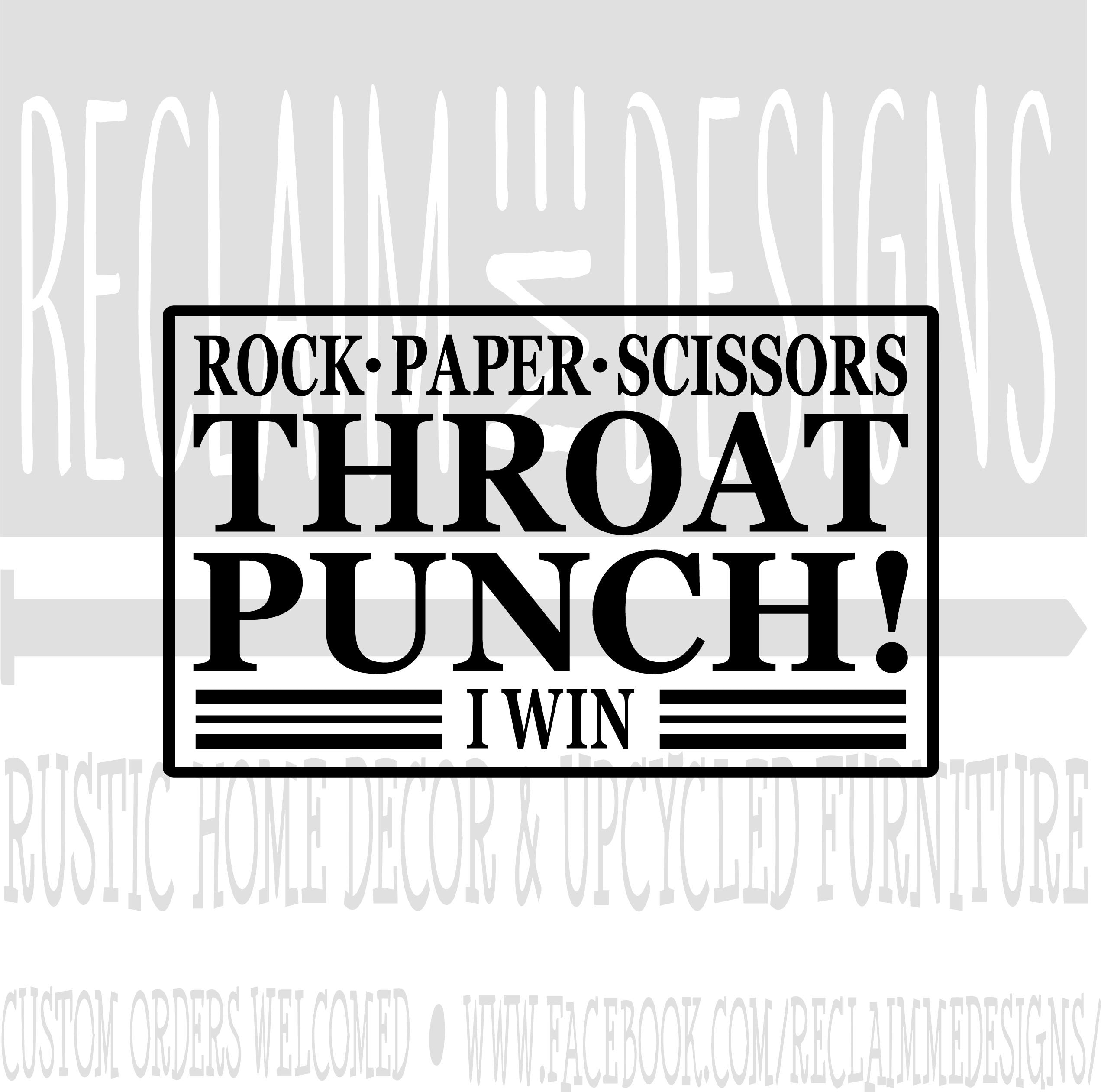 Rock, Paper, Scissors, Throat Punch SVG,PNG,DXF, Jpeg File - Etsy