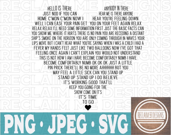 Comfortably Numb Heart Shaped Svgjpeg And Png File Etsy