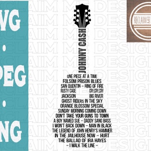 Johnny Cash Guitar shaped SVG,PNG, and JPEG file