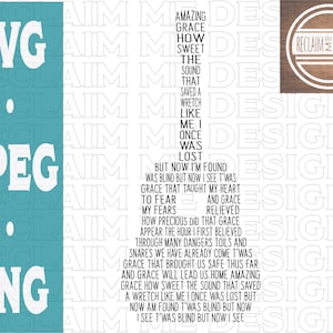 Amazing Grace Guitar shaped SVG,JPEG, and PNG file