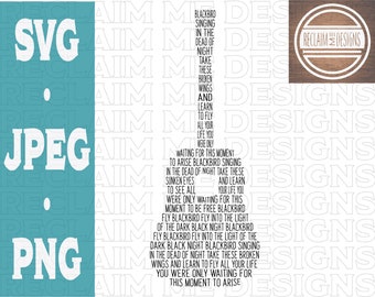 Blackbird Guitar word art SVG,PNG, and JPEG file