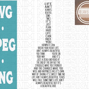 Life ain't always beautiful guitar shaped SVG,PNG, and JPEG file