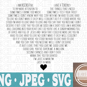 Hard to Love heart shaped SVG,PNG, and JPEG file