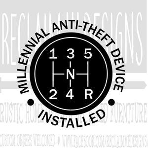 Dispositivo antirrobo Millenial instalado SVG, PNG, DXF y archivo jPEG