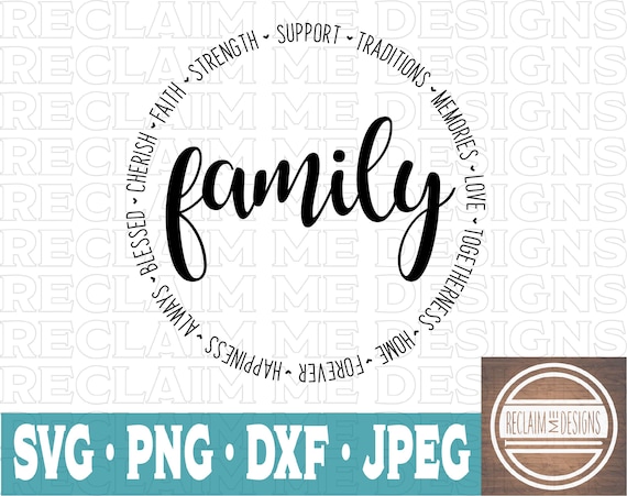 Download Famiy Word Circle Svg Dxf Png And Jpeg File
