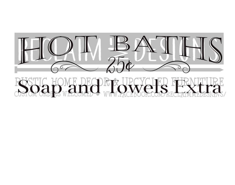 thumbnail image 2 of Rustic Brown Cast Iron Wall Hook With Hot Baths 25 Cents Soap & Towel Extra Sign 2 of 5
