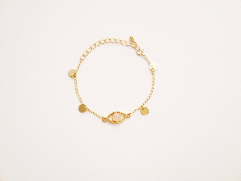 Bracelet oeil lucky eye boho gemstone birthstone raw