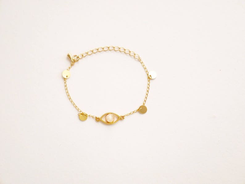 Bracelet oeil lucky eye boho gemstone birthstone raw