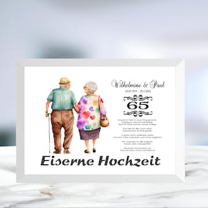 Eiserne Hochzeit • 65 Jahre Ehe • Geldgeschenk • Hochzeitsjubiläum • personalisiert • Hochzeitstag Karte • Wunscherfüller • LN4- 4 von 4