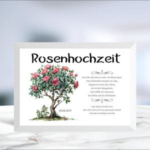 Geldgeschenk • Rosen Hochzeit  • Hochzeitstag  • Jahrestag  • Valentinstag  • 10 Jahre verheiratet  •  personalisiert  • Motiv 2 von 4 • LN1