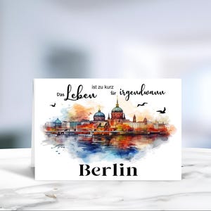 Berlin  • Postkarte • Klappkarte • Einladung Berlin • Hochzeit • Skyline  • Karte Berlin • Reisen • Reisegutschein • LN1  - 1 von 6