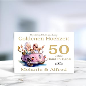Goldene Hochzeit • Glückwunschkarte  • Hochzeitskarte  • personalisiert • LN7 - 6 von 8
