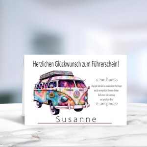 Führerschein • Bestandene Prüfung • Neues Auto • Fahrprüfung • Volljährig • Fahranfänger • Karte Führerschein • LN1 - Motiv 5 von 6