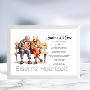 Eiserne Hochzeit • 65 Jahre Ehe • Geldgeschenk • Hochzeitsjubiläum • personalisiert • Hochzeitstag Karte • Wunscherfüller • LN3- 5 von 6