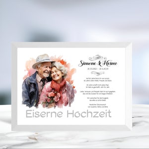 Eiserne Hochzeit • 65 Jahre Ehe • Geldgeschenk • Hochzeitsjubiläum • personalisiert • Hochzeitstag Karte • Wunscherfüller • LN1- 3 von 6