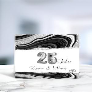 Silberhochzeit • Silberne Hochzeit • 25 Jahre verheiratet • Silberne Hochzeit • Silberhochzeitskarte  • personalisiert • LN4 Motiv 4 von 6