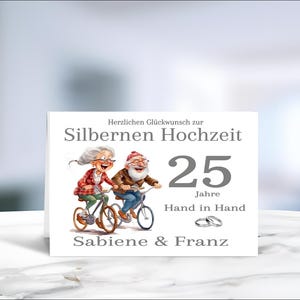 Silberhochzeit • Silberne Hochzeit • 25 Jahre verheiratet • Geschenk Silberhochzeit • Silberhochzeitskarte  • personalisiert • LN7-7 von 8
