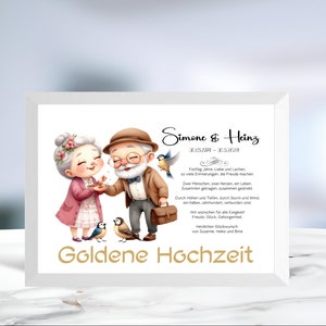 Geldgeschenk • Goldene Hochzeit • 50 Jahre Ehe • Karte 50 Hochzeitstag • personalisiert • LN3 -Motiv 5 von 5