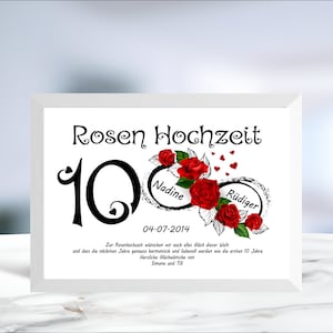 Geldgeschenk • Rosen Hochzeit  • Hochzeitstag  • Jahrestag  • Valentinstag  • 10 Jahre verheiratet  •  personalisiert  • Deko