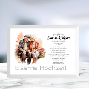 Eiserne Hochzeit • 65 Jahre Ehe • Geldgeschenk • Hochzeitsjubiläum • personalisiert • Hochzeitstag Karte • Wunscherfüller • LN1- 4 von 6