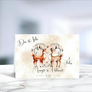 Papierhochzeit • Hochzeitskarte • Hochzeitstag • Erster Hochzeitstag • 1 Jahr verheiratet • personalisiert • LN3