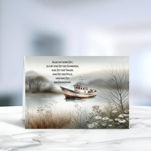 Trauerkarte • Beileidskarte • Beerdigung • Karte zur Beerdigung  • Seebestattung • Ohne Worte • Erinnerung bleibt • Motiv 5 von 5 • LN2