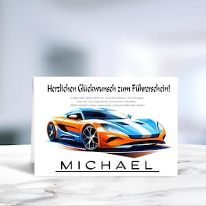 Führerschein • Bestandene Prüfung • Neues Auto • Fahrprüfung • Volljährig • Fahranfänger • Karte Führerschein • LN1 - Motiv 3 von 6