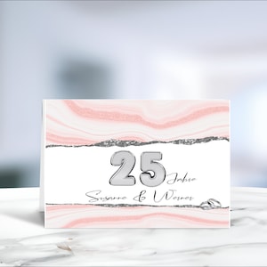 Silberhochzeit • Silberne Hochzeit • 25 Jahre verheiratet • Silberne Hochzeit • Silberhochzeitskarte  • personalisiert • LN4 Motiv 6 von 6