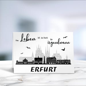 Erfurt • Thüringen • Postkarte • Grußkarte • Hochzeitsreise • Hochzeit • Skyline • Geburtstag • Rente • Reisen • Reisegutschein
