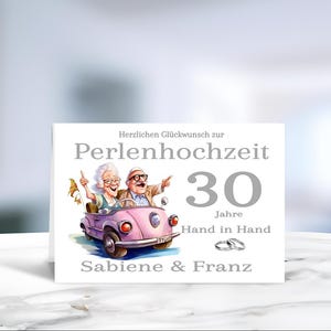 Perlenhochzeit • 30 Jahre Ehe • Hochzeitsjubiläum • Karte Perlenhochzeit • 30 Jahre verheiratet  • personalisiert • LN7-6