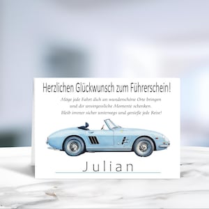 Führerschein • Bestandene Prüfung • Neues Auto • Fahrprüfung • Volljährig • Fahranfänger • Karte Führerschein • LN1 - Motiv 6 von 6