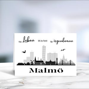 Malmö  • Schweden • Grußkarte • Hochzeitsreise • Hochzeit • Skyline • Geburtstag • Rente • Reisen • Reisegutschein • Wunscherfüller