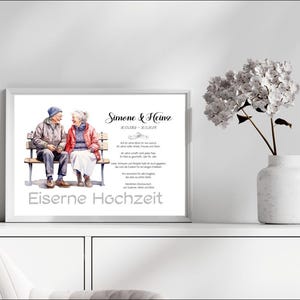 Eiserne Hochzeit • Karte Eiserne Hochzeit • Digitales Produkt zum Ausdrucken • DIN A4 - PDF und JPG • personalisiert • Serie LN3 - 6 Motive