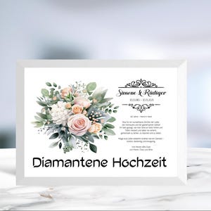 Diamantene Hochzeit • Geldgeschenk • Hochzeitstag 60 Jahre •  Jubiläumsgeschenk  • personalisiert  • Wunscherfüller • LN4 - 1 von 5