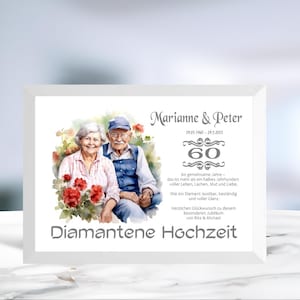 Diamantene Hochzeit • Geldgeschenk • Hochzeitstag 60 Jahre •  Jubiläumsgeschenk  • personalisiert  • Wunscherfüller • LN3 - 4 von 7