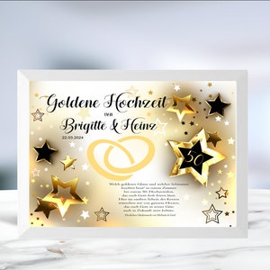Goldene Hochzeit • Geldgeschenk • Sterne • Diamantene Hochzeit • Hochzeit • 50 Hochzeitstag • personalisiert  LN4