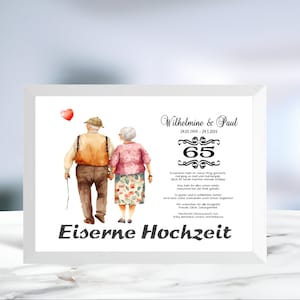 Eiserne Hochzeit • 65 Jahre Ehe • Geldgeschenk • Hochzeitsjubiläum • personalisiert • Hochzeitstag Karte • Wunscherfüller • LN4- 2 von 4