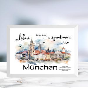 Geldgeschenk • München • Skyline München • Einladung München • Karte München • Reisegutschein München • personalisiert • Motiv 3 von 6