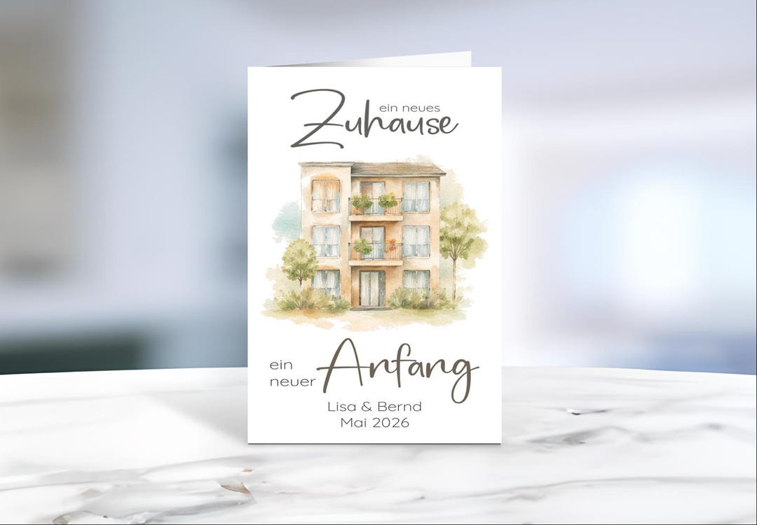 Karte Einzug Wohnung • Grußkarte Umzug • Karte Hauskauf • neues Zuhause ...